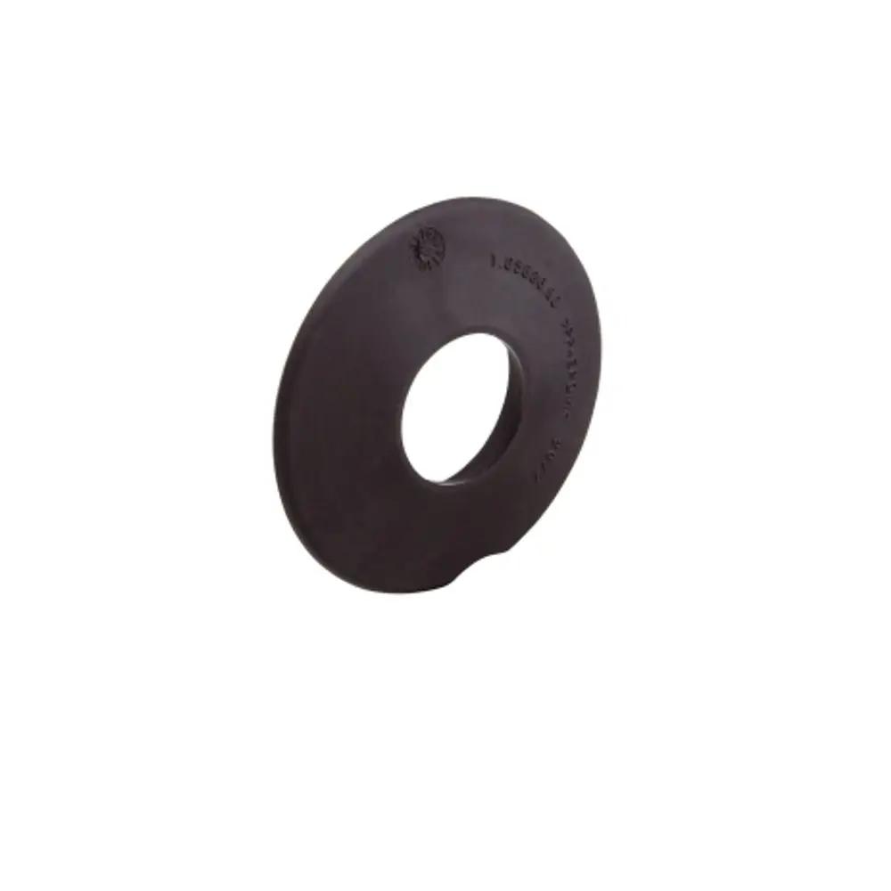 Schwarzes Halteelement von Hansgrohe, mit zentralem Loch und flacher, runder Form, geeignet für Wandanschlüsse.